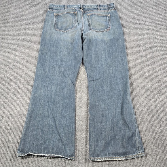 Vintage Banana Republic Jeans Mens 38x30 Blue Bootcut Whiskered Denim‎ Y2K 38x28 - Picture 2 of 13